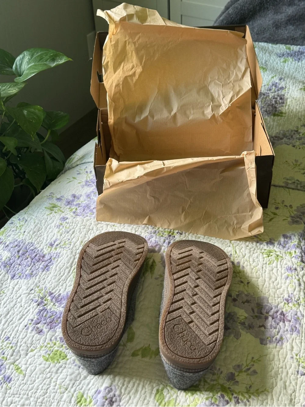 Chaco Gray Wool-Blend Slip-On Loafers